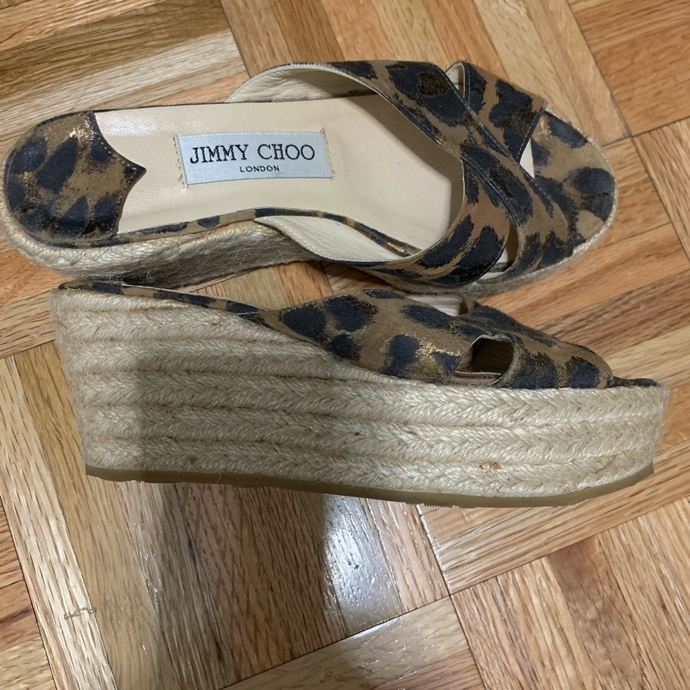 Jimmy Choo espadrille crisscross wedge size 35